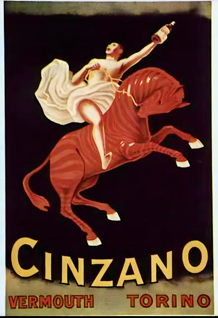 Cinzano Vermouth Torino Vintage Ad Poster in Premium Wooden Frame