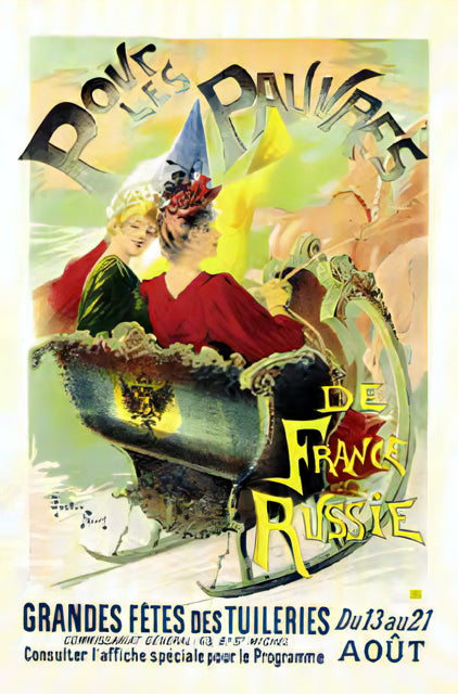 Vintage French-Russian Festival Poster: Museum-Quality Matte Paper Art Print
