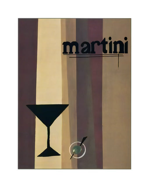 Retro Martini Bar Art Print – Premium Wooden Framed Poster for a Touch of Vintage Elegance