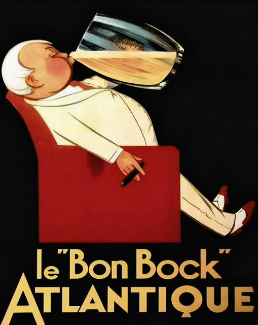 Le "Bon Bock" Atlantique Vintage Poster – Museum-Quality Matte Paper Print in Your Choice of Sizes