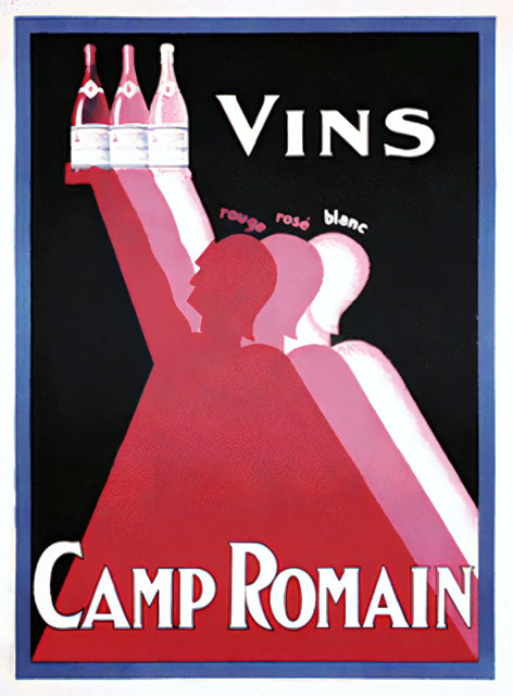 Camp Romain 'Vins' Art Deco Poster: Museum-Quality Matte Paper Print in Your Preferred Size