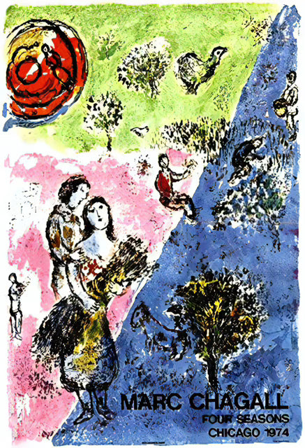 Chagall's 'Four Seasons' (1974) Art Print: Museum-Quality Matte Paper Poster