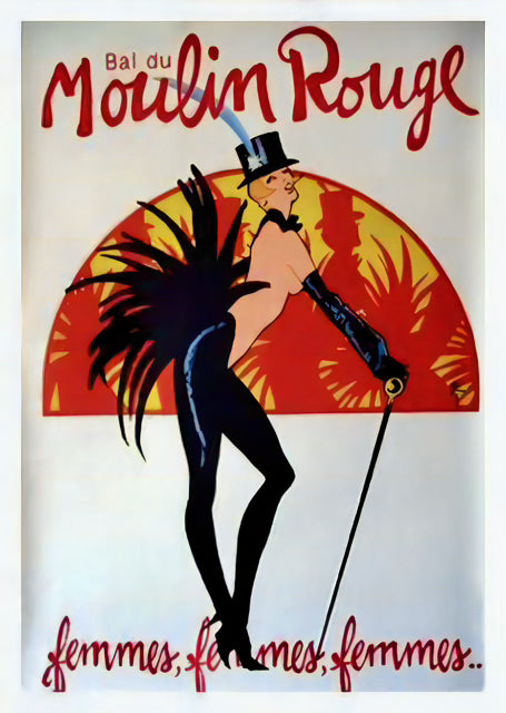 Moulin Rouge Cabaret Diva: Vintage French Poster on Museum-Quality Matte Paper