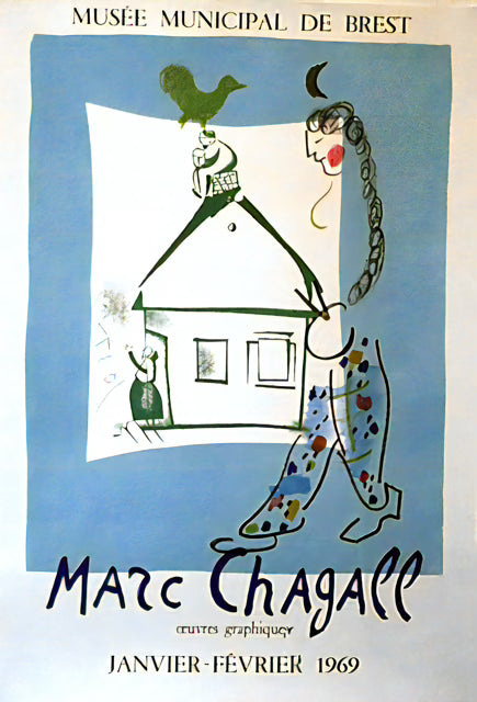 Chagallian Reverie: Whimsical Village Life Museum-Quality Matte Paper Poster