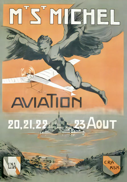 Aviation Inspired Art Print: M's Michel Vintage Poster on Museum-Quality Matte Paper